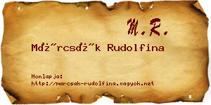 Márcsák Rudolfina névjegykártya